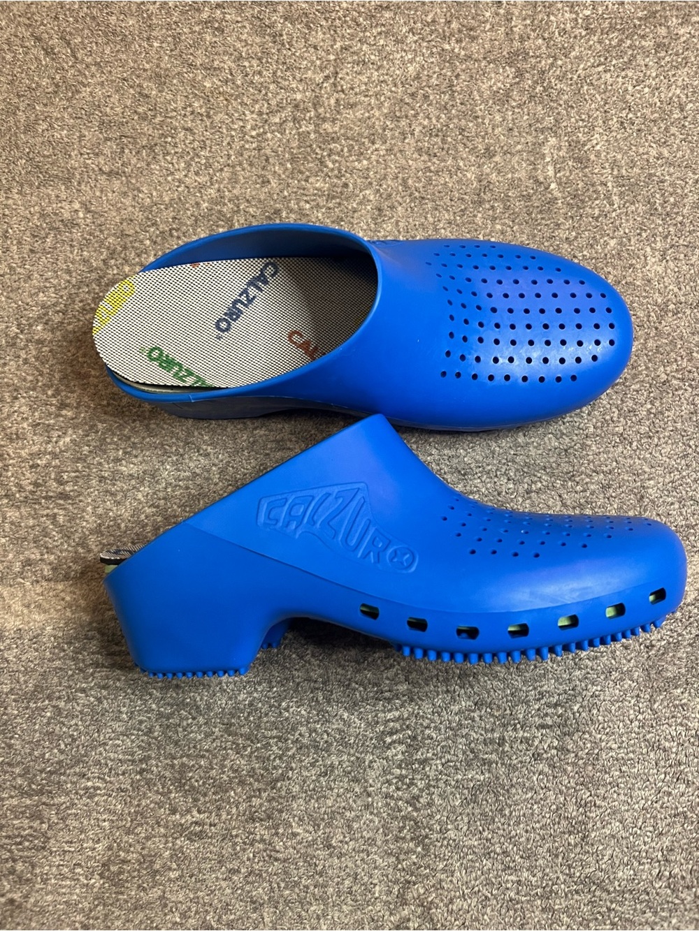 Cazturo Women's Blue Clog professional medical/culinary clogs made in Italy EUC
